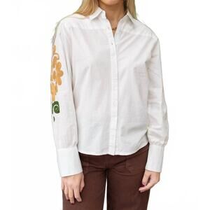 NEW EXVOTO layla embroidered blouse in white